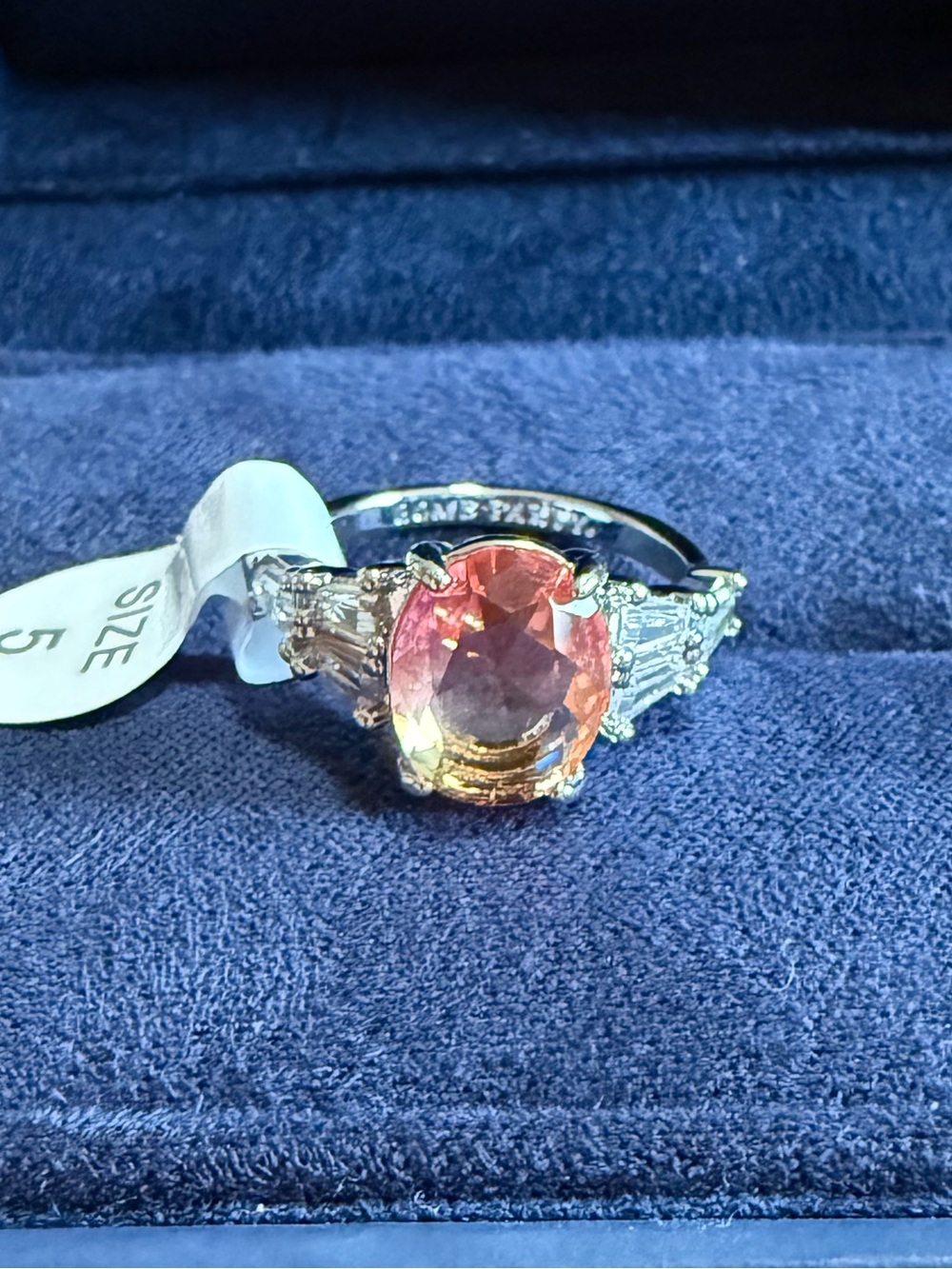 Bomb Party Retro RBP3668 “Elevated Love” Size 5 Purple Yellow BiColor Tourmaline